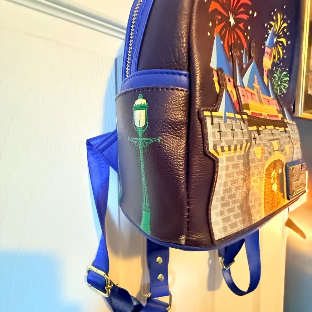 Disney Parks Loungefly Disneyland Sleeping Beauty Castle Fireworks Mini Backpack - Picture 6 of 8